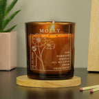 Personalised October Birth Flower Amber Glass Candle | Candles & Reed Diffusers | Inspired Creative Gifts