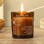 Personalised November Birth Flower Amber Glass Candle | Candles & Reed Diffusers | Birthday Gift