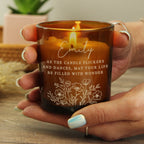 Personalised Wild Flowers Amber Glass Candle | Candles & Reed Diffusers