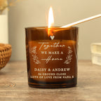 Personalised Engraved Home Amber Glass Candle for New Home