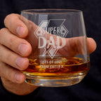 Personalised Super Dad Tumbler Glass | Gift for Him