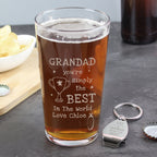 Personalised Simply The Best Pint Glass & Bottle Opener for Father's Day