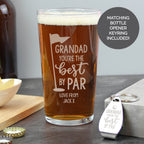 Personalised Best By Par Pint Glass & Bottle Opener | Gift for Him