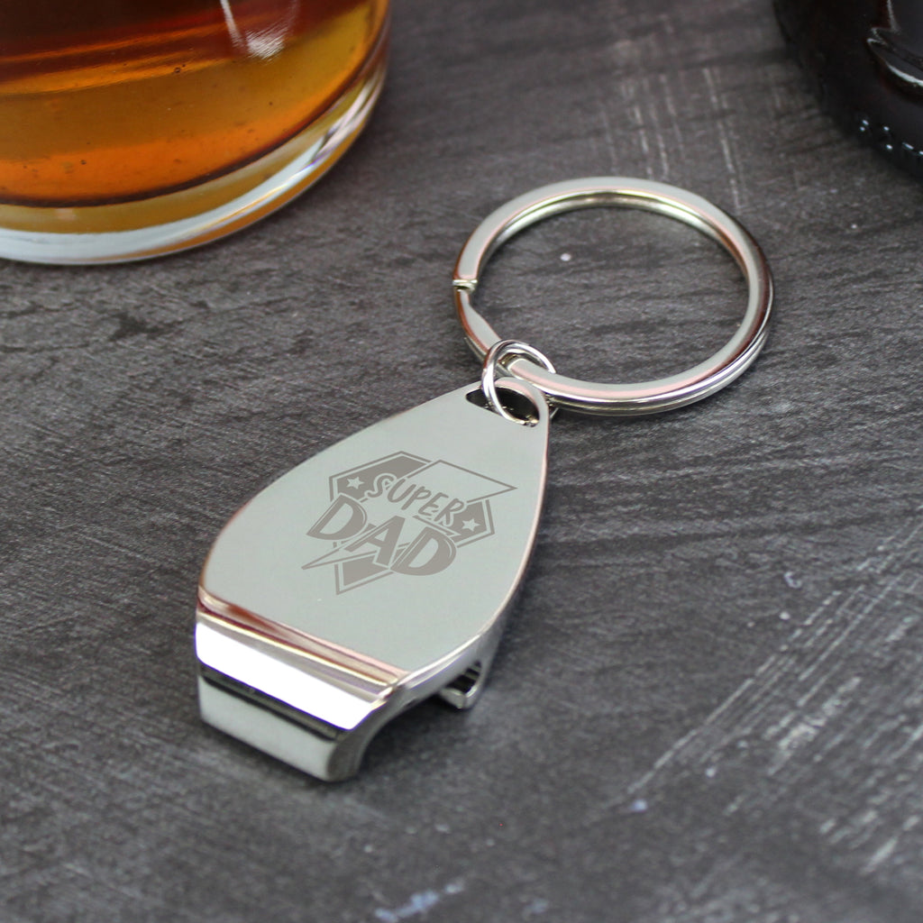 Personalised Super Dad Pint Glass & Bottle Opener | Father's Day Gift
