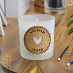 Personalised Heart Cork Label Candle Jar for Christmas