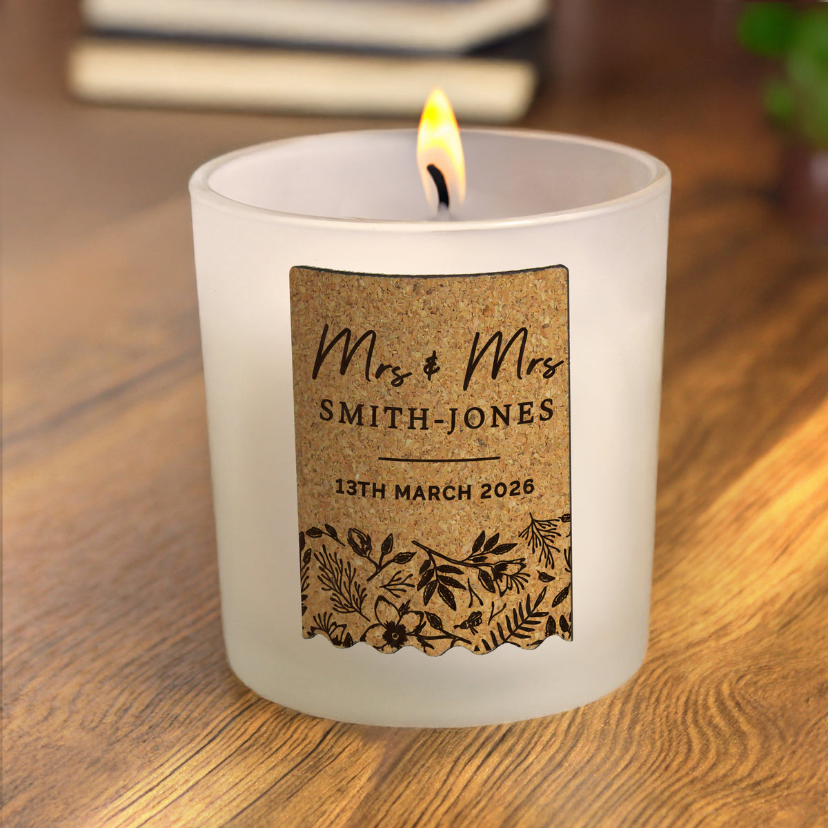 Personalised Wedding Cork Label Candle Jar | Wedding Gift