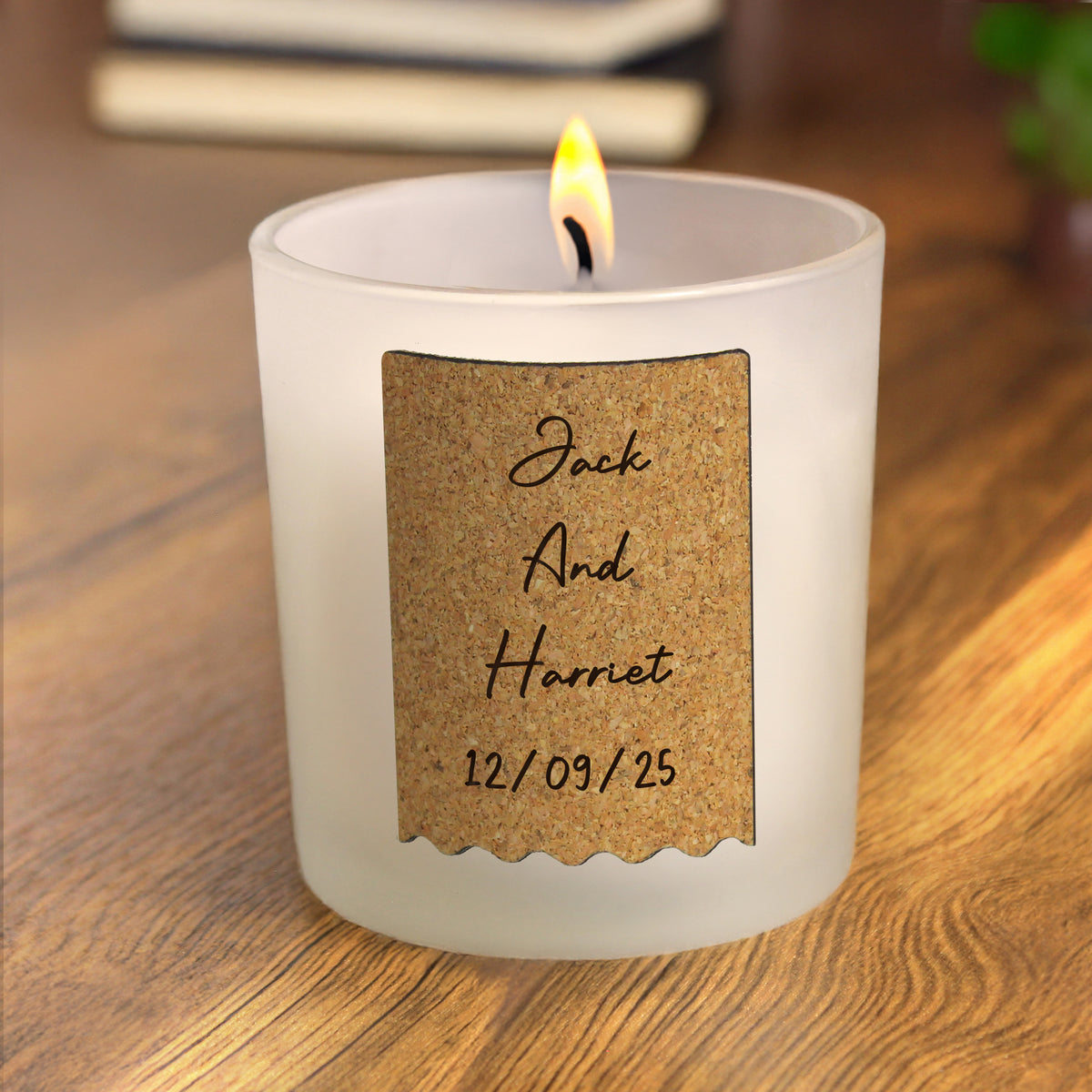 Personalised Cork Label Candle Jar | Candles & Reed Diffusers