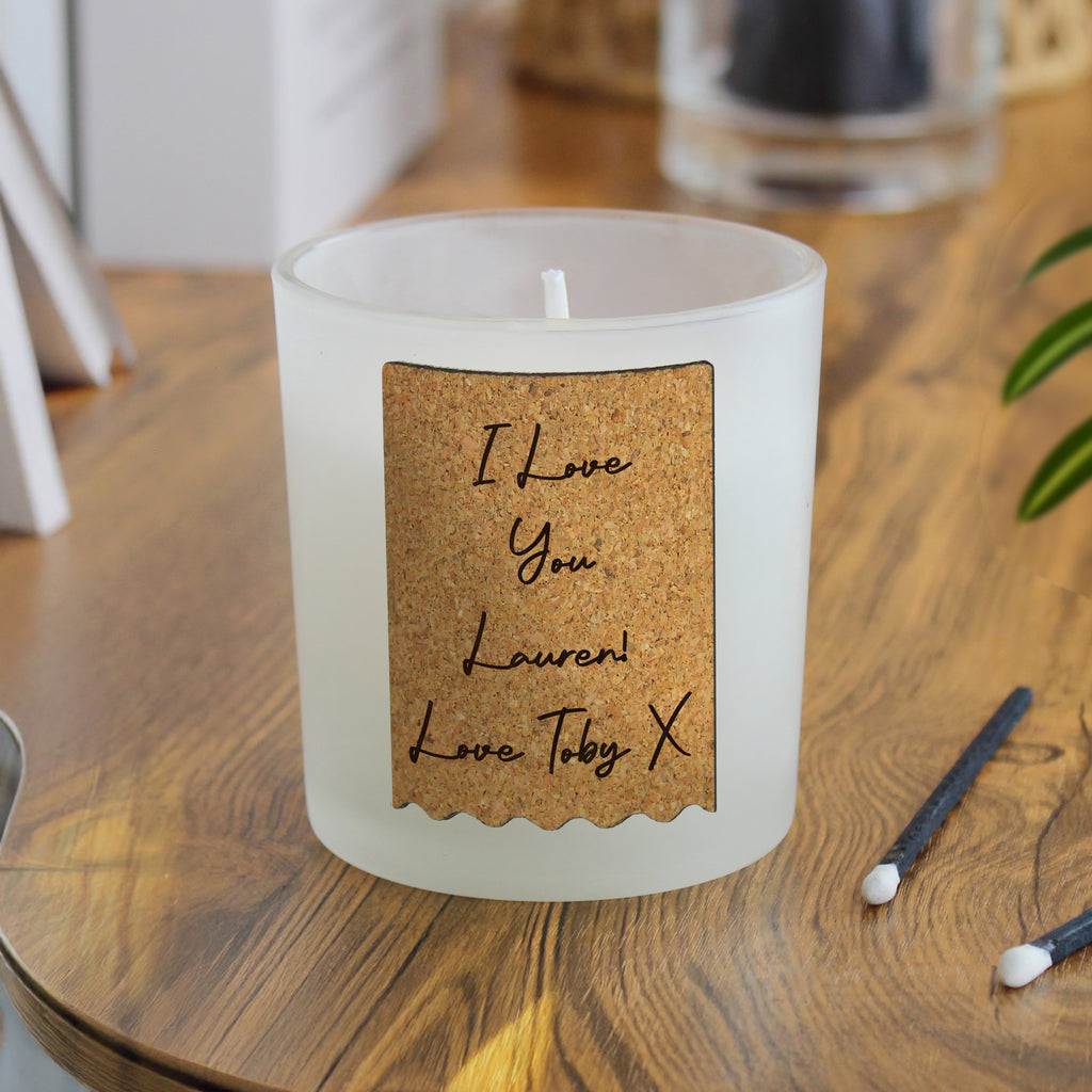 Personalised Cork Label Candle Jar | Candles & Reed Diffusers