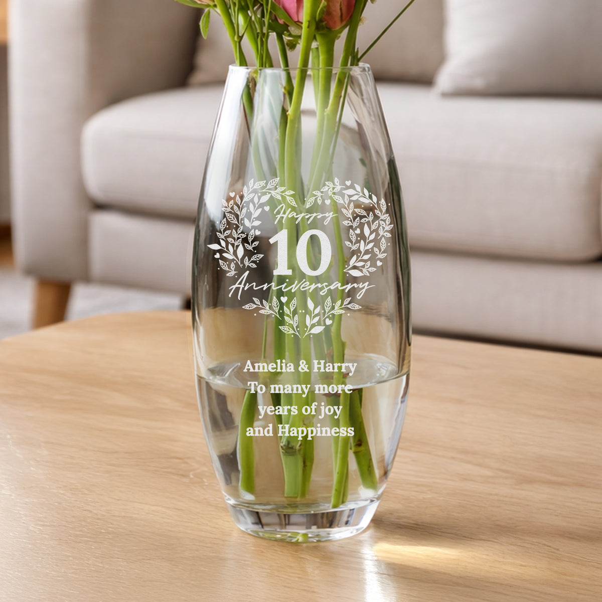 Personalised Anniversary Wreath Bullet Vase | Vases | Inspired Creative Gifts