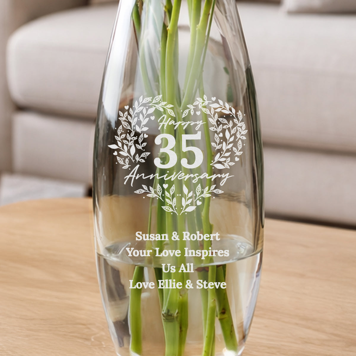 Personalised Anniversary Wreath Bullet Vase | Vases | Inspired Creative Gifts