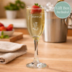 Personalised Flower Motif Flute Glass | Gift for Her