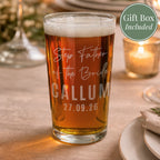 Personalised Wedding Elegant Pint Glass for Wedding