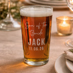 Personalised Wedding Elegant Pint Glass for Wedding