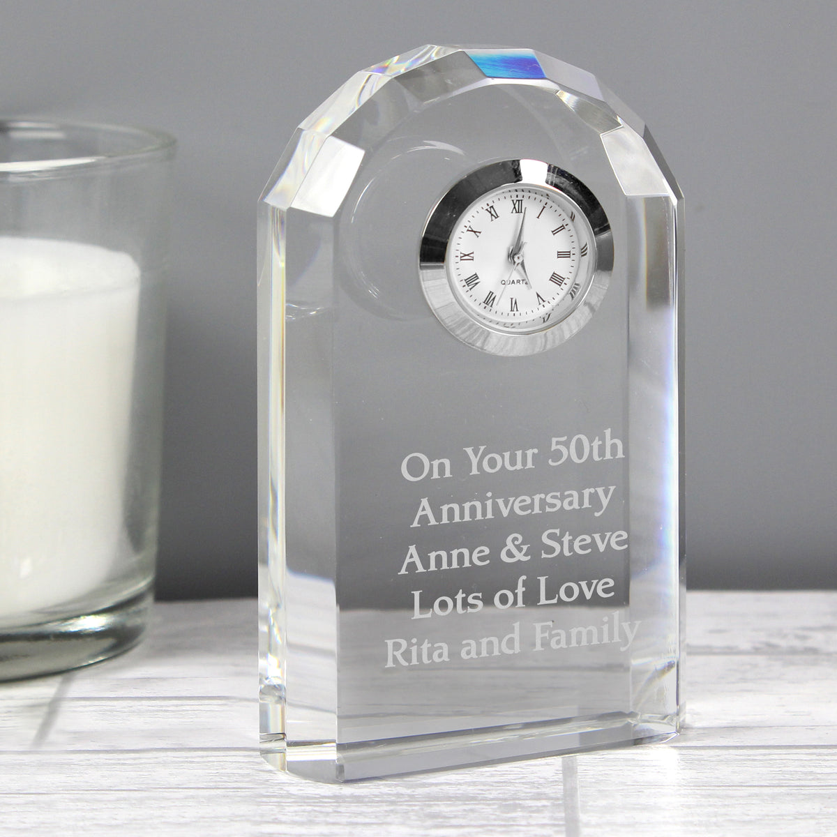 Personalised Crystal Clock | Clocks & Watches | Wedding Gift