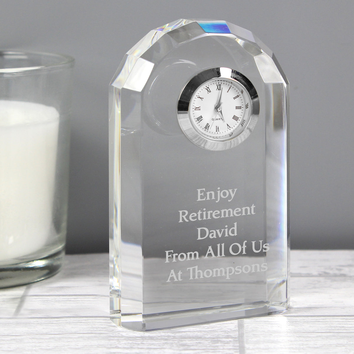 Personalised Crystal Clock | Clocks & Watches | Wedding Gift