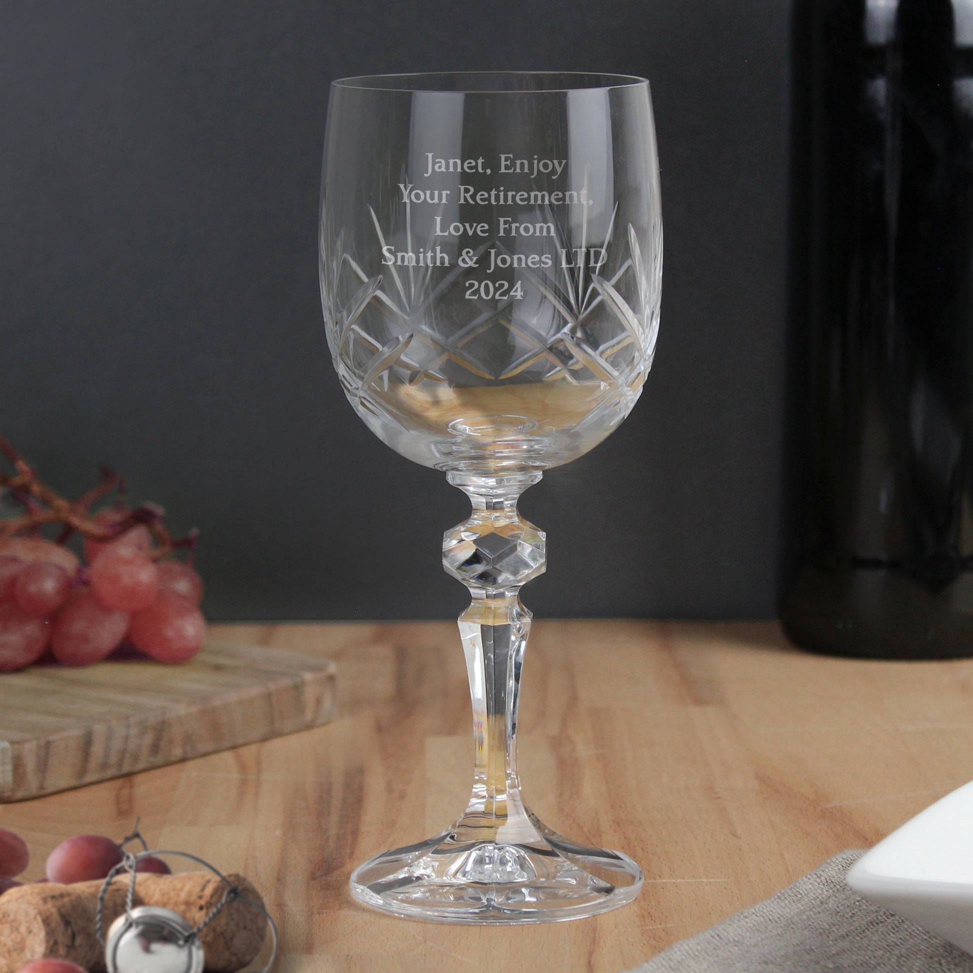 Personalised Cut Crystal Wine Glass - Glasses & Barware - Inspired Creative Gifts