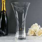 Personalised Large Hand Cut Gold Diamond Effect Heart Vase | Vases