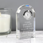 Personalised Time Spent With Family Crystal Clock | Clocks & Watches