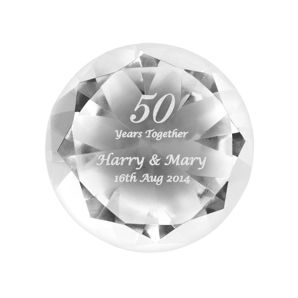 Personalised Big Numbers Diamond Paperweight | Wedding Gift