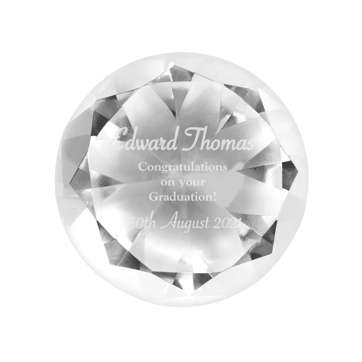 Personalised Occasion Diamond Paperweight | Ornaments | Wedding Gift