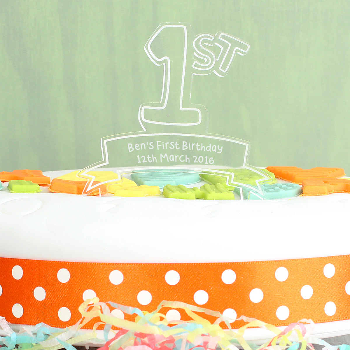 Personalised Acrylic '1st' Celebration Cake Topper | Kitchen, Baking & Dining Gifts | Inspired Creative Gifts