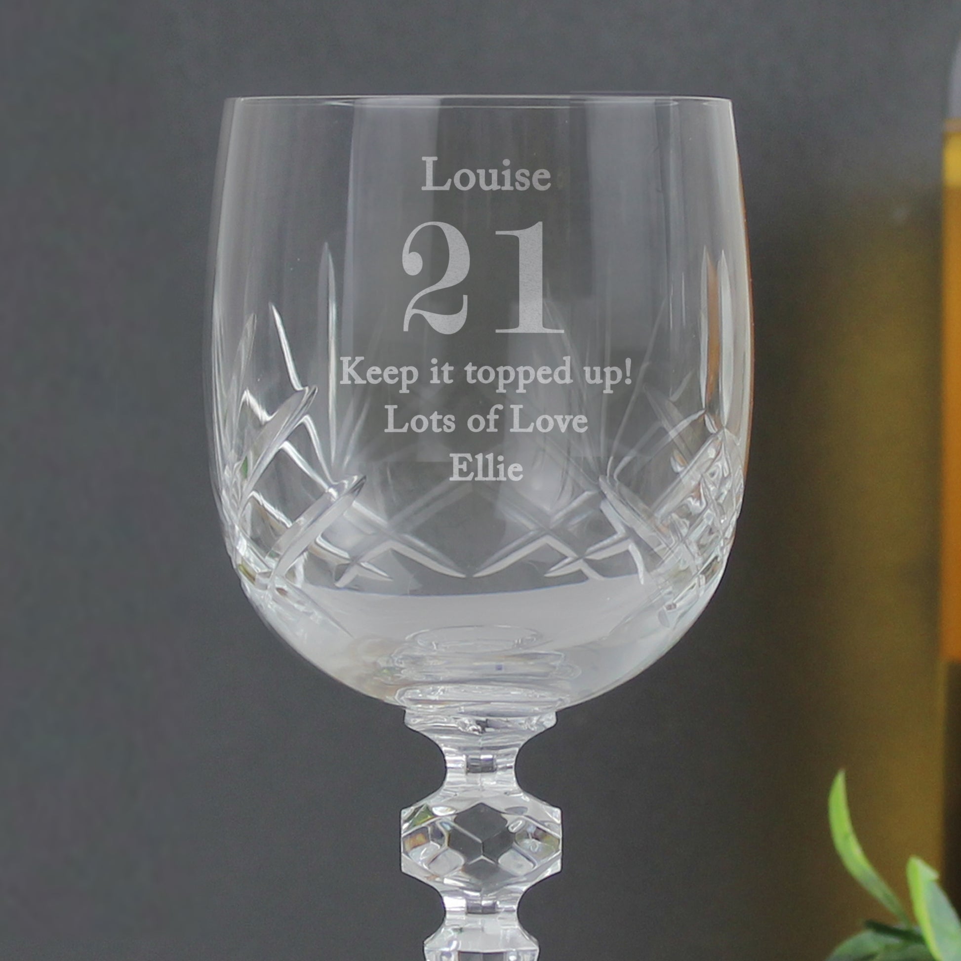 Personalised Big Age Cut Crystal Wine Glass - Wine Glass - Inspired Creative Gifts