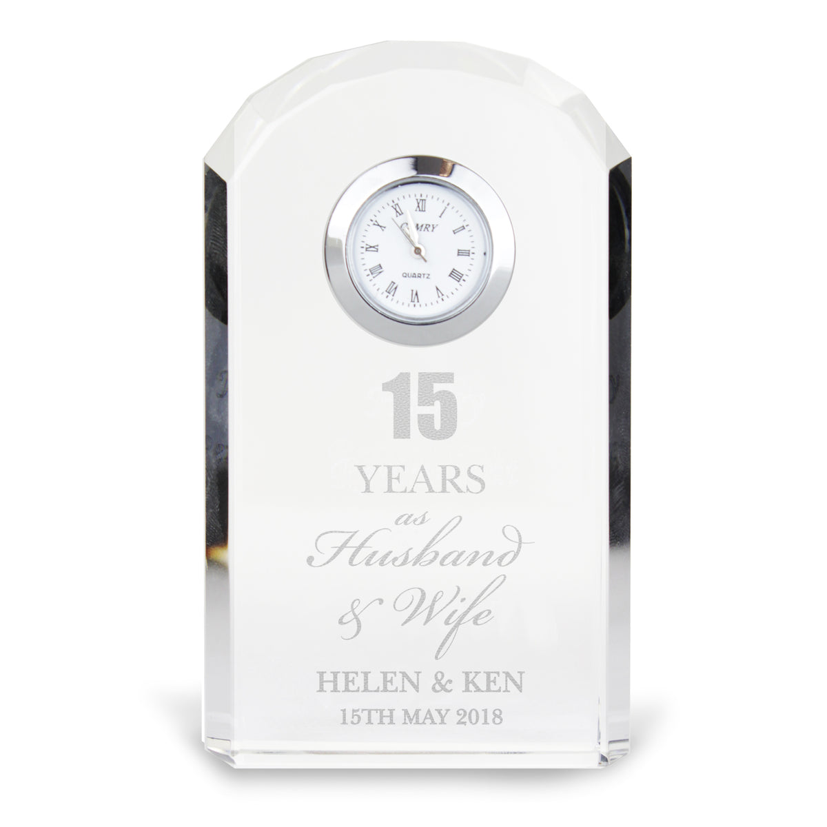 Personalised Anniversary Crystal Clock for Anniversary