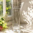 Personalised Gold Anniversary Large Hand Cut Diamond Effect Heart Vase | Vases | Inspired Creative Gifts