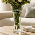 Personalised Ruby Anniversary Large Hand Cut Diamond Effect Heart Vase | Vases | Anniversary Gift