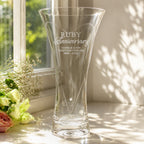 Personalised Ruby Anniversary Large Hand Cut Diamond Effect Heart Vase | Vases | Anniversary Gift