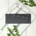 Personalised Welly Boot Family of Four Hanging Slate Plaque | Hanging Decorations & Signs | Inspired Creative Gifts