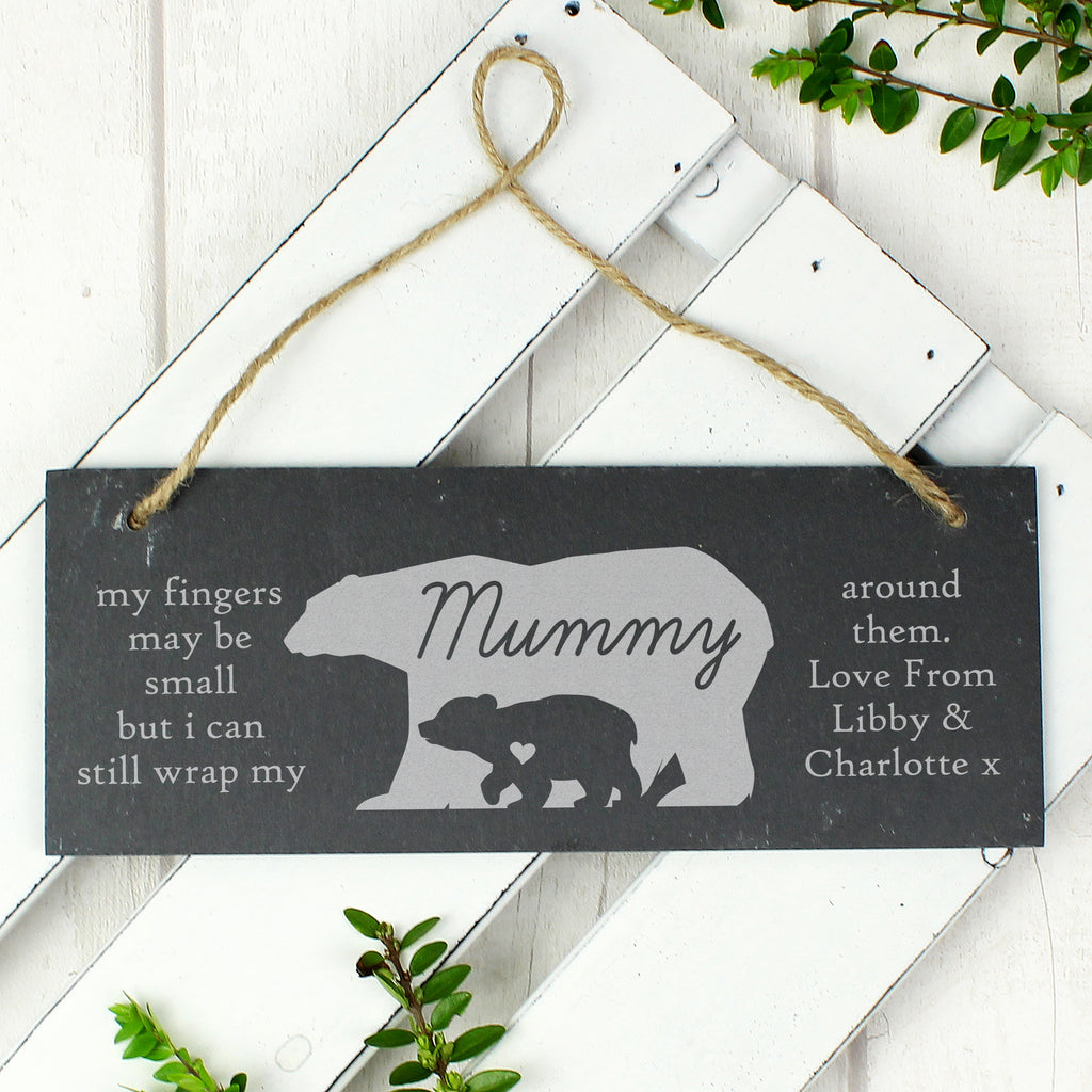 Personalised Bear Slate Door Plaque for Mother's Day