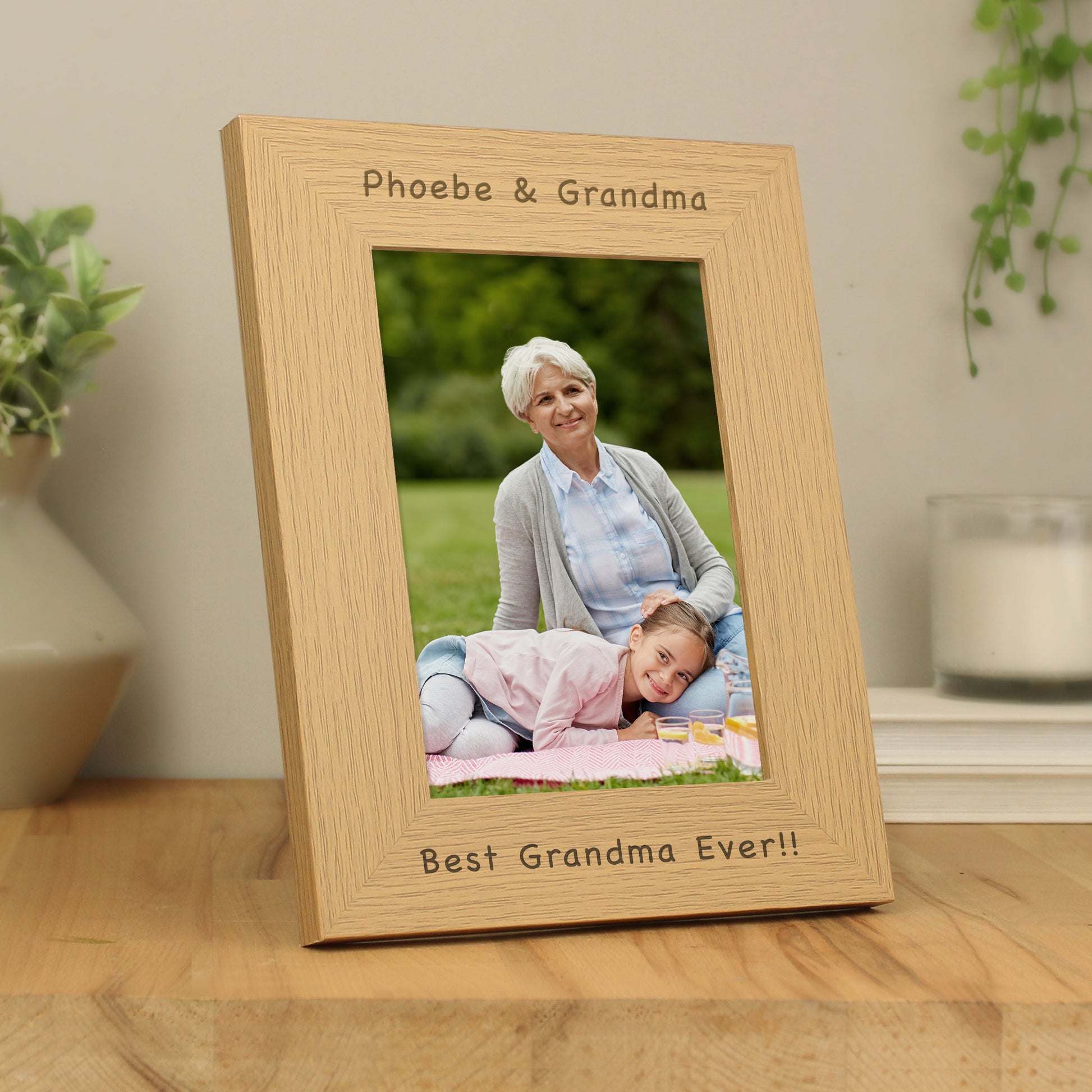 Personalised 5x7 Oak Finish Photo Frame - Inspired Creative Gifts