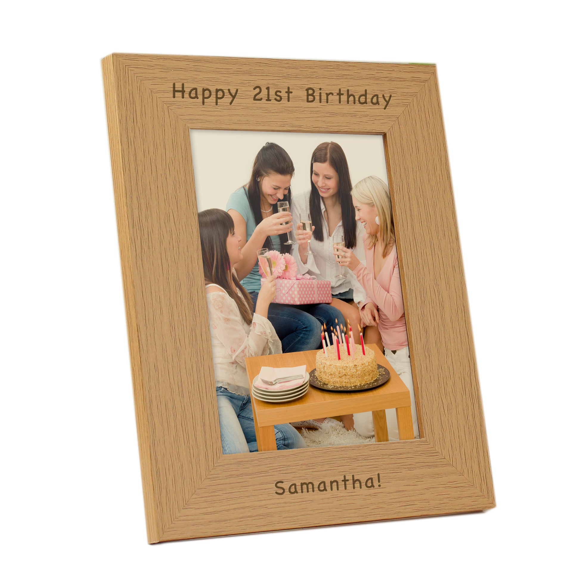 Personalised 5x7 Oak Finish Photo Frame - Inspired Creative Gifts