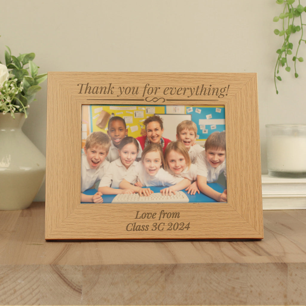 Personalised Formal 5x7 Landscape Oak Finish Photo Frame - Picture Frame - Inspired Creative Gifts