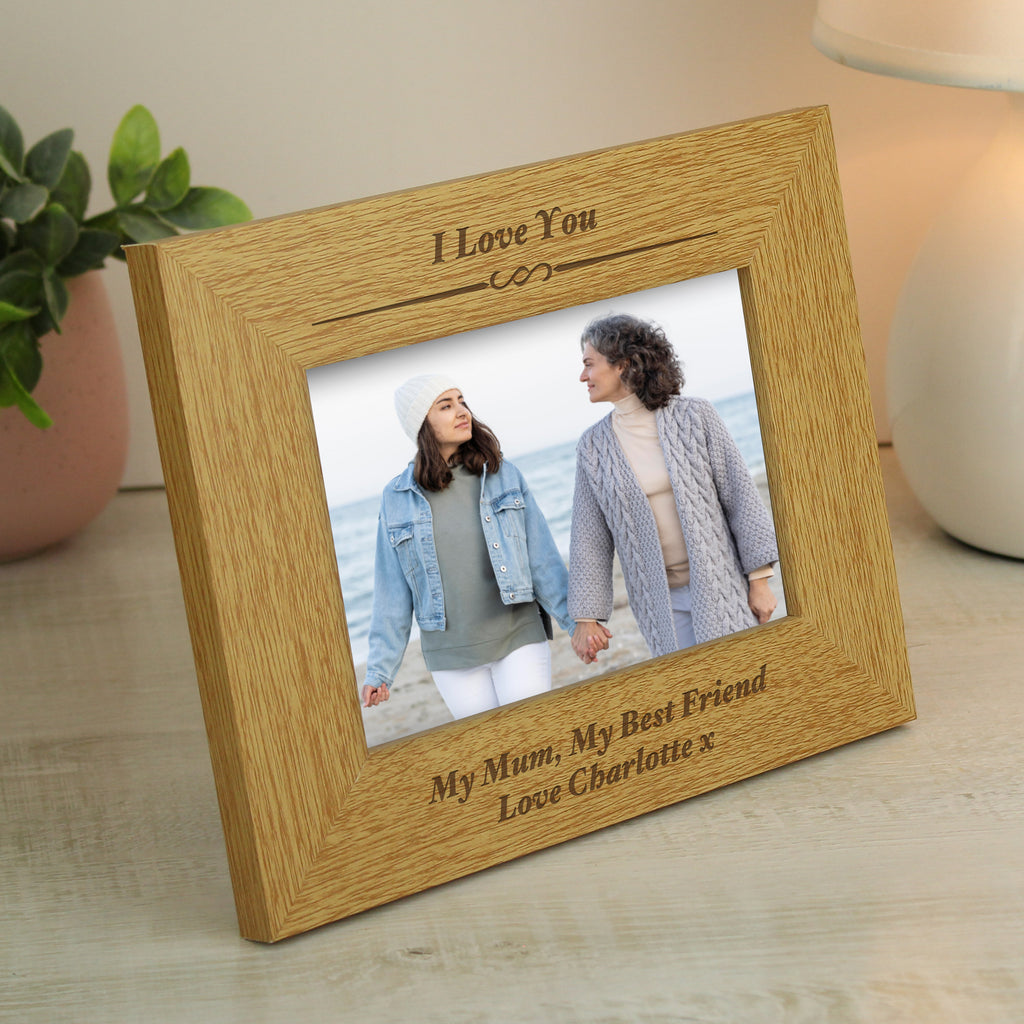 Personalised Formal 6x4 Landscape Oak Finish Photo Frame - Picture Frame - Inspired Creative Gifts