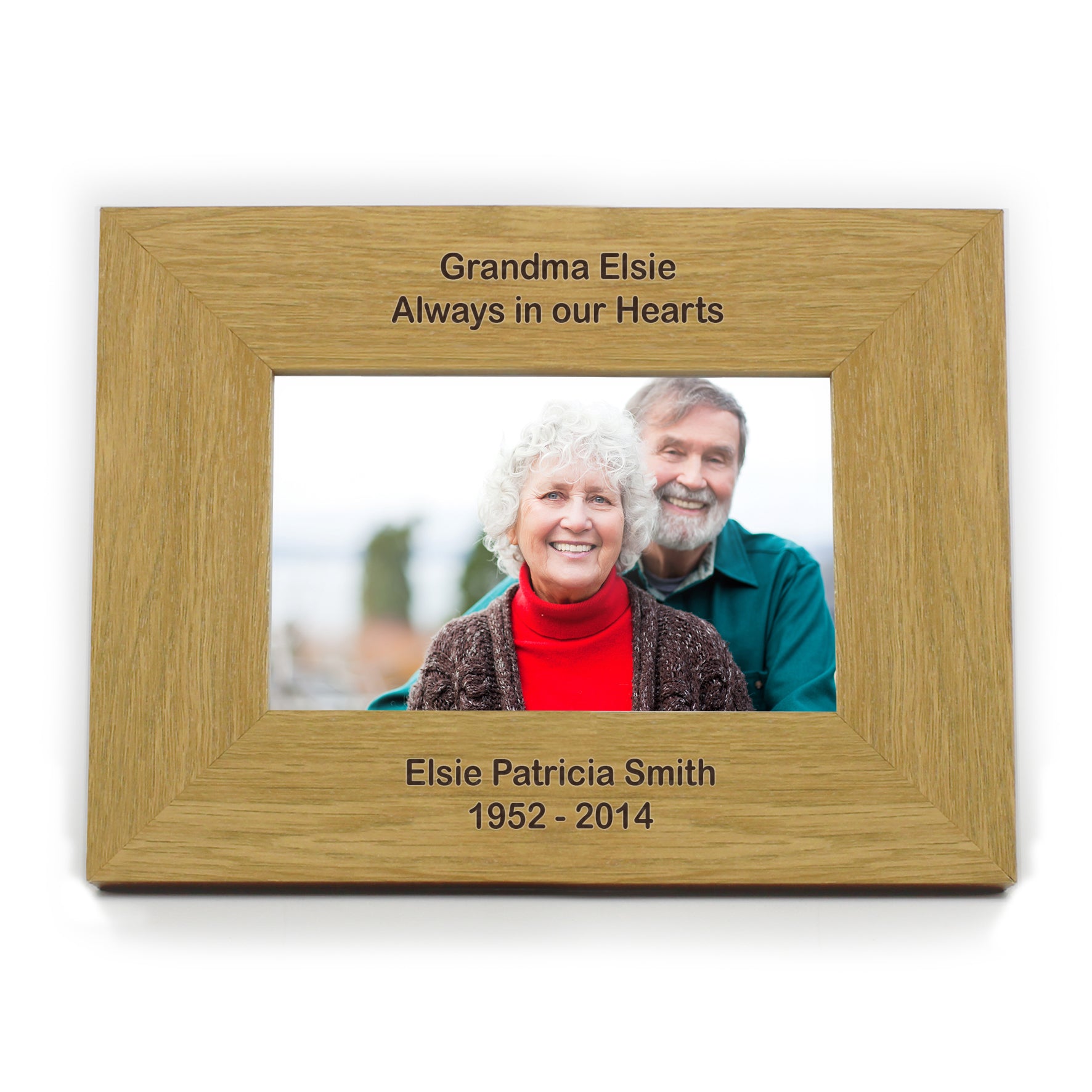 Personalised Long Message 6x4 Landscape Oak Finish Photo Frame - Inspired Creative Gifts