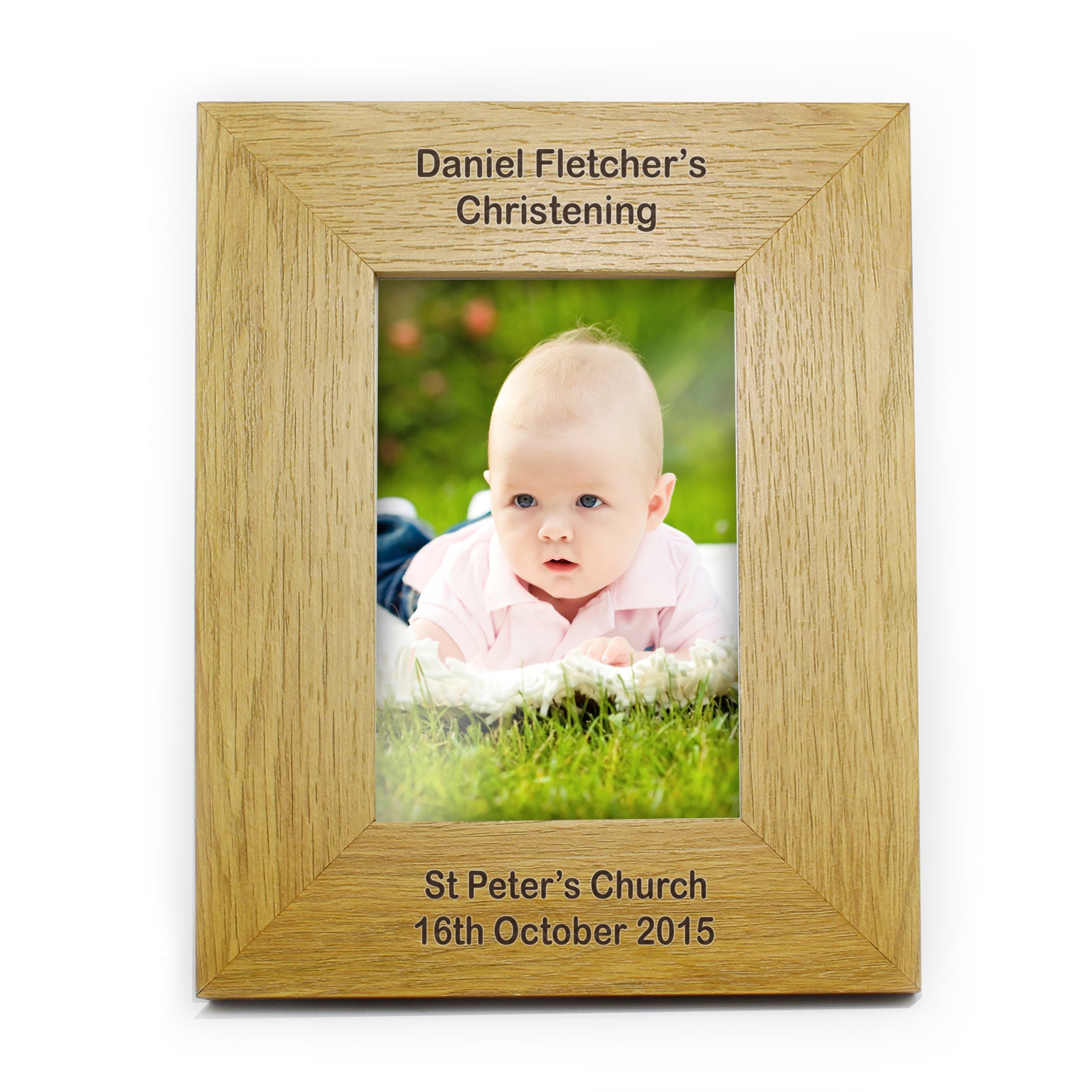 Personalised Long Message 6x4 Oak Finish Photo Frame - Inspired Creative Gifts