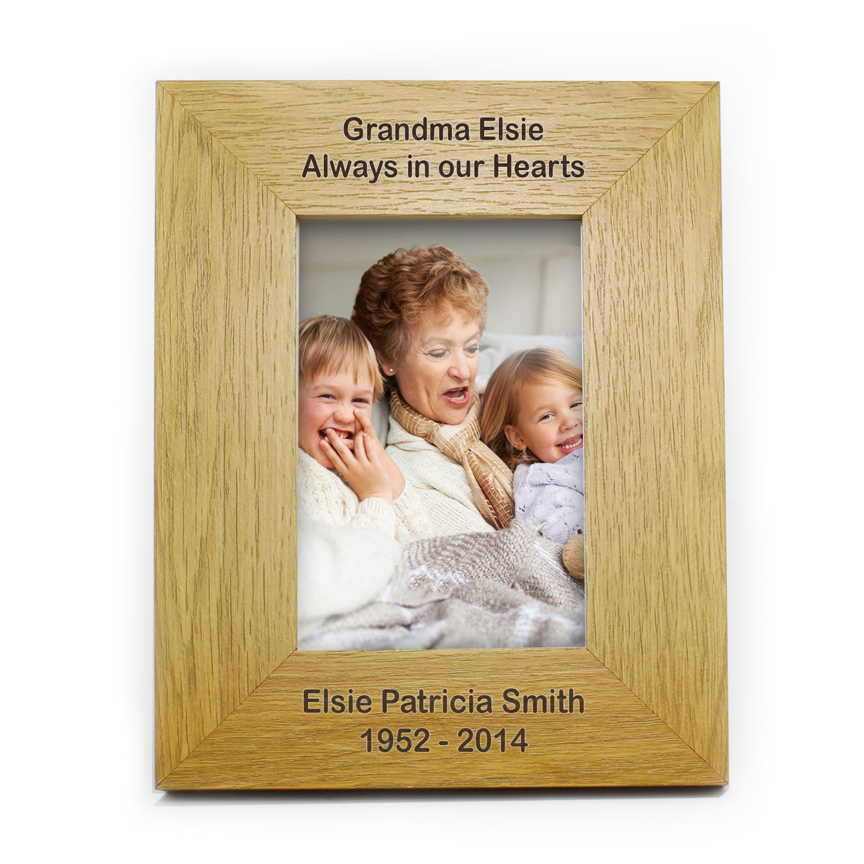 Personalised Long Message 6x4 Oak Finish Photo Frame - Inspired Creative Gifts