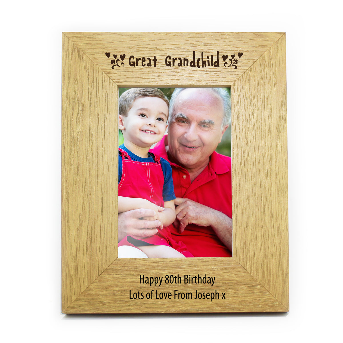 Personalised Oak Finish 6x4 Great Grandchild Photo Frame | Photo Frames, Albums and Guestbooks | Inspired Creative Gifts