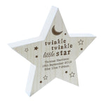 Personalised Twinkle Twinkle Rustic Wooden Star Decoration | Christmas Gift