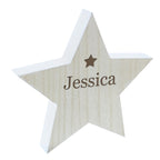 Personalised Any Name Rustic Wooden Star Decoration | Christmas Gift