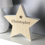 Personalised Any Name Rustic Wooden Star Decoration | Christmas Gift