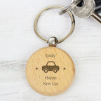 Personalised 'Car Motif' Wooden Keyring | Keyrings | Inspired Creative Gifts