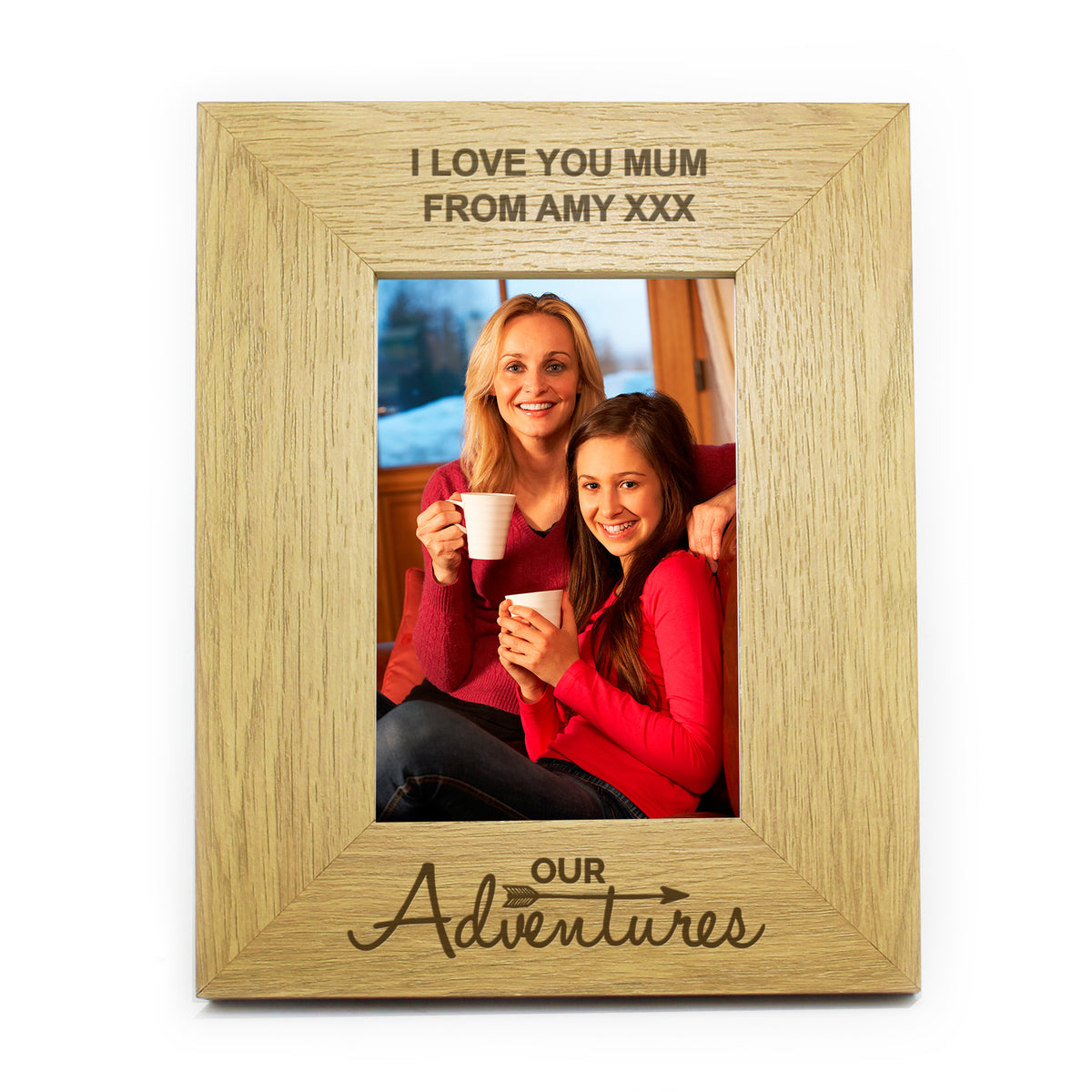 Personalised Our Adventures 6x4 Oak Finish Photo Frame | Photo Frames, Albums and Guestbooks | Wedding Gift