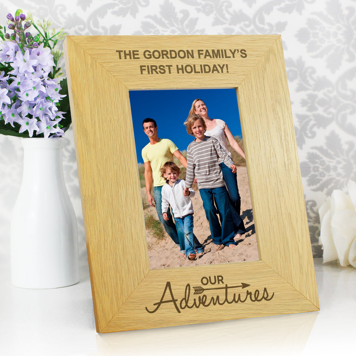 Personalised Our Adventures 6x4 Oak Finish Photo Frame | Photo Frames, Albums and Guestbooks | Wedding Gift