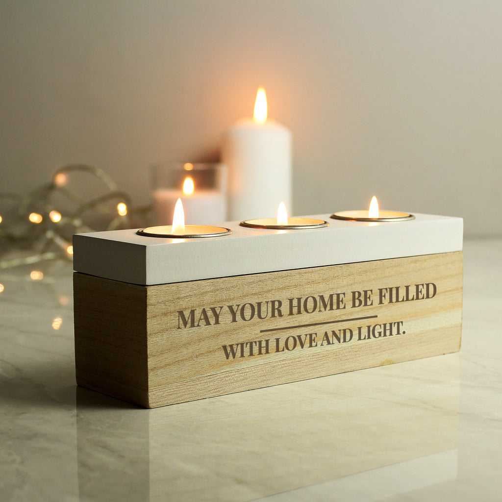 Personalised Classic Triple Tea Light Box for Christmas