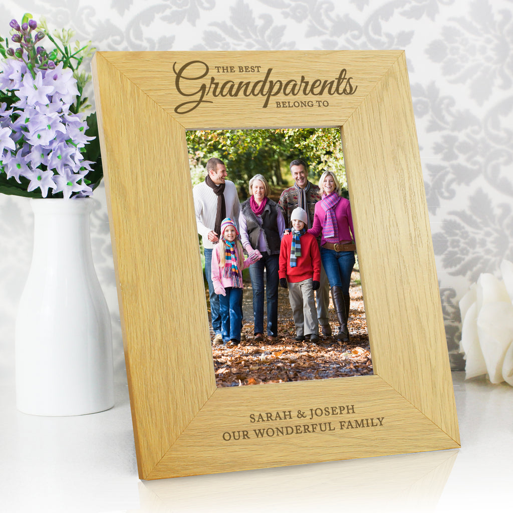 Personalised The Best Grandparents 6x4 Oak Finish Photo Frame | Photo Frames, Albums and Guestbooks
