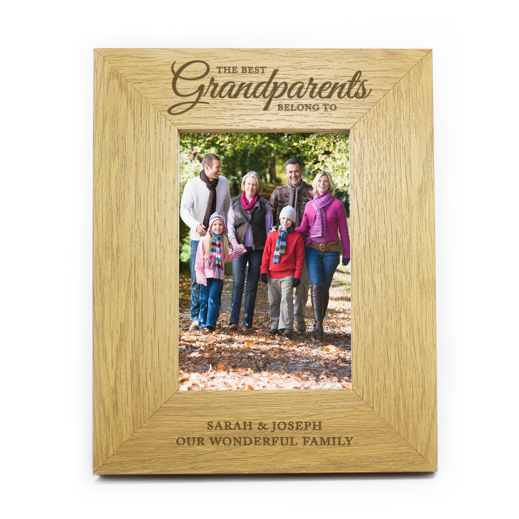 Personalised The Best Grandparents 6x4 Oak Finish Photo Frame | Photo Frames, Albums and Guestbooks