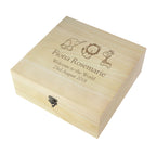Personalised Hessian Friends Large Wooden Keepsake Box for New Baby